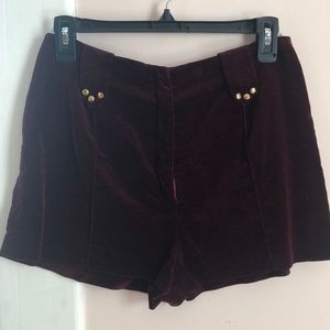vintage velvet high-waisted shorts